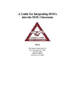 PDF-A Guide for Integrating HOSA into the HOE Classroom