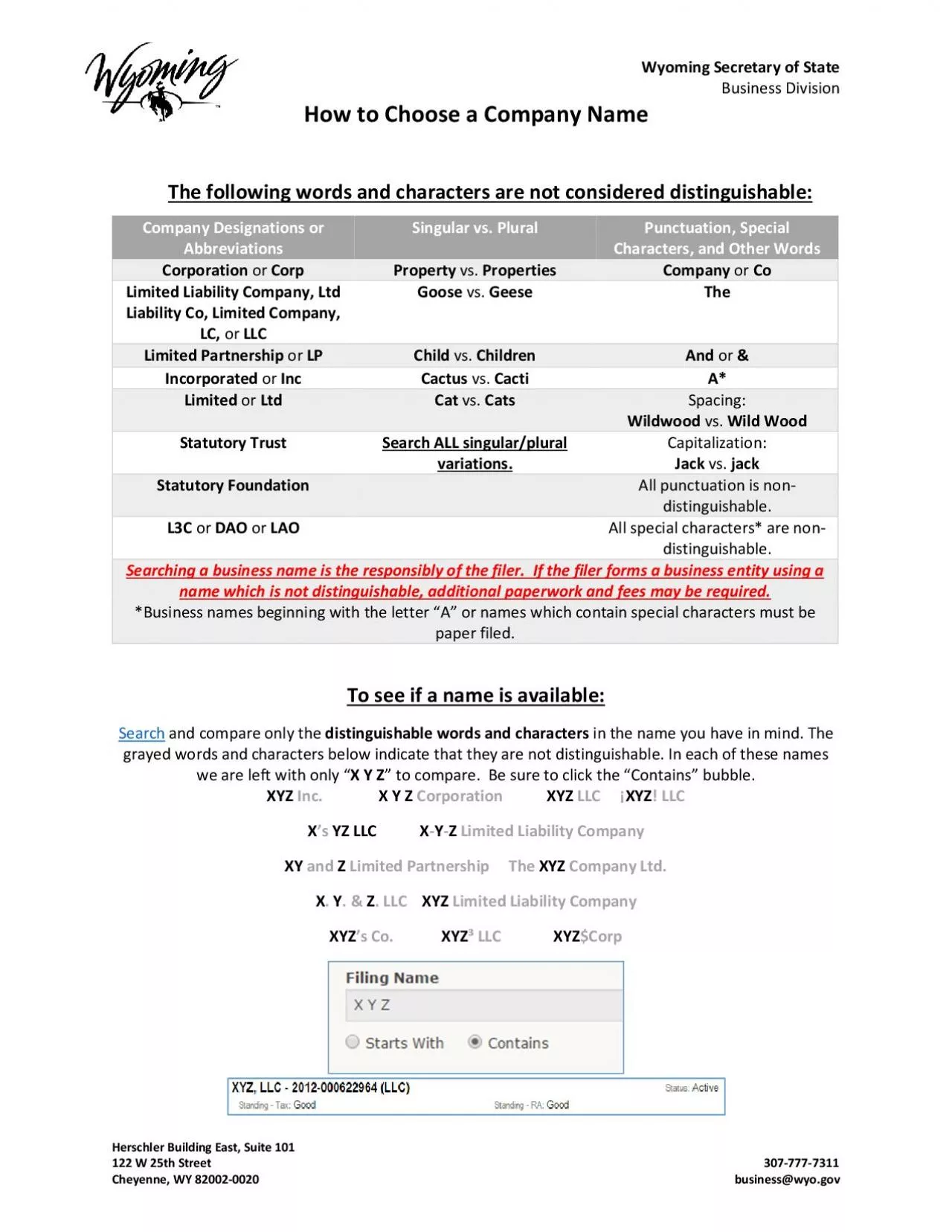 PDF-�� Wyoming Secretary of StateBusiness DivisionHow to Ch