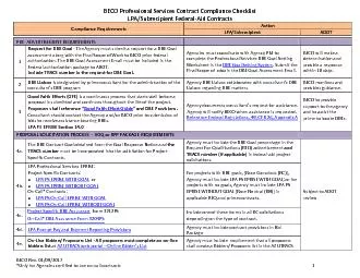 BECOProfessional ServicesContract Compliance ChecklistLPA/Subrecipient