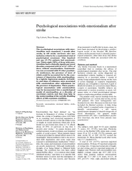 SHORT REPORT Psychological associations with emotional