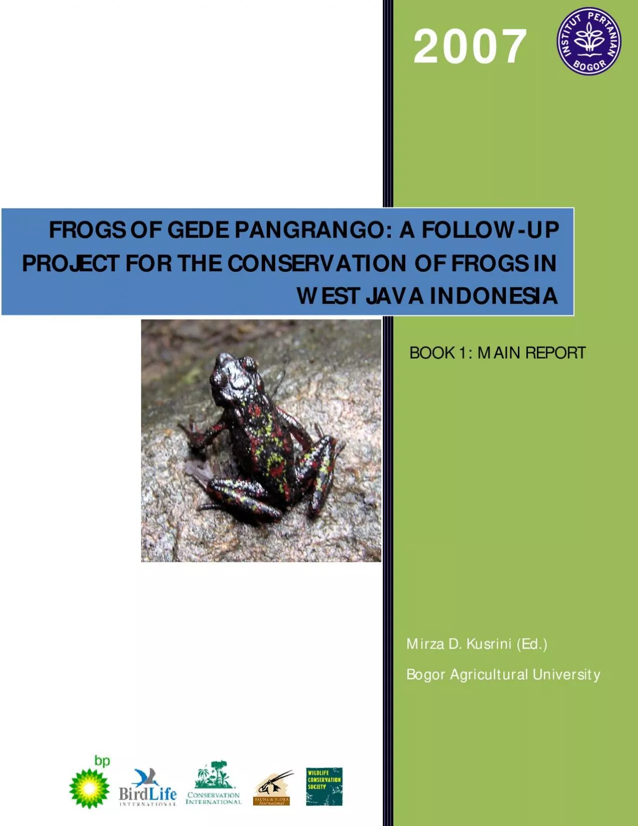 PDF-FROGS OF GEDE PANGRANGO: A FOLLOWUP PROJECT FOR THE CONSERVATIONOF FRO