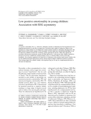 Low positive emotionality in young children Associatio