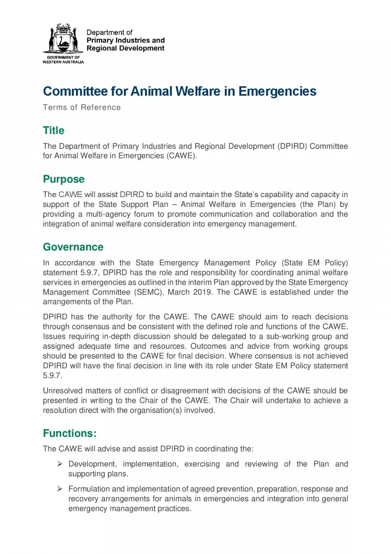 PDF-ommittee for Animal Welfare in E