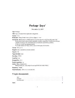 Package`Jaya'November12,2019TypePackageTitleJaya,aGradient-FreeOptimiz