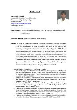 Dr.Nibu.R.KrishnaAssistant Professor in Physical Education Department