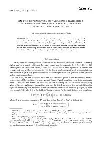 FOKKER-PLANCKEQUATIONINCOMPUTATIONALNEUROSCIENCE2732.Convergencetoequi