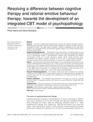 Resolving a difference between cognitive therapy and r