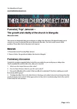 The GlobalChurch Project www.theglobalchurchproject.com