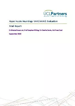 Hyper Acute Neurology Unit (HANU) Evaluation