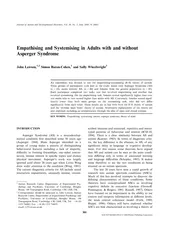 Empathising and Systemising in Adults with and without asperger syndrome