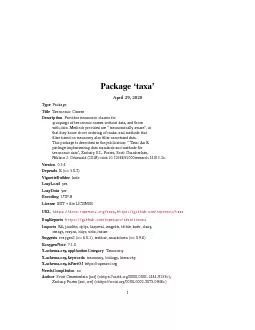 Package`taxa'April29,2020TypePackageTitleTaxonomicClassesDescriptionPr