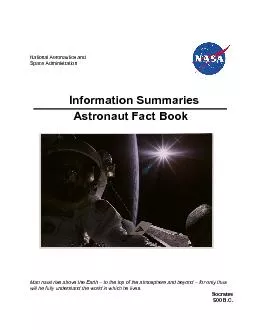 National Aeronautics andSpace AdministrationInformation SummariesAstro