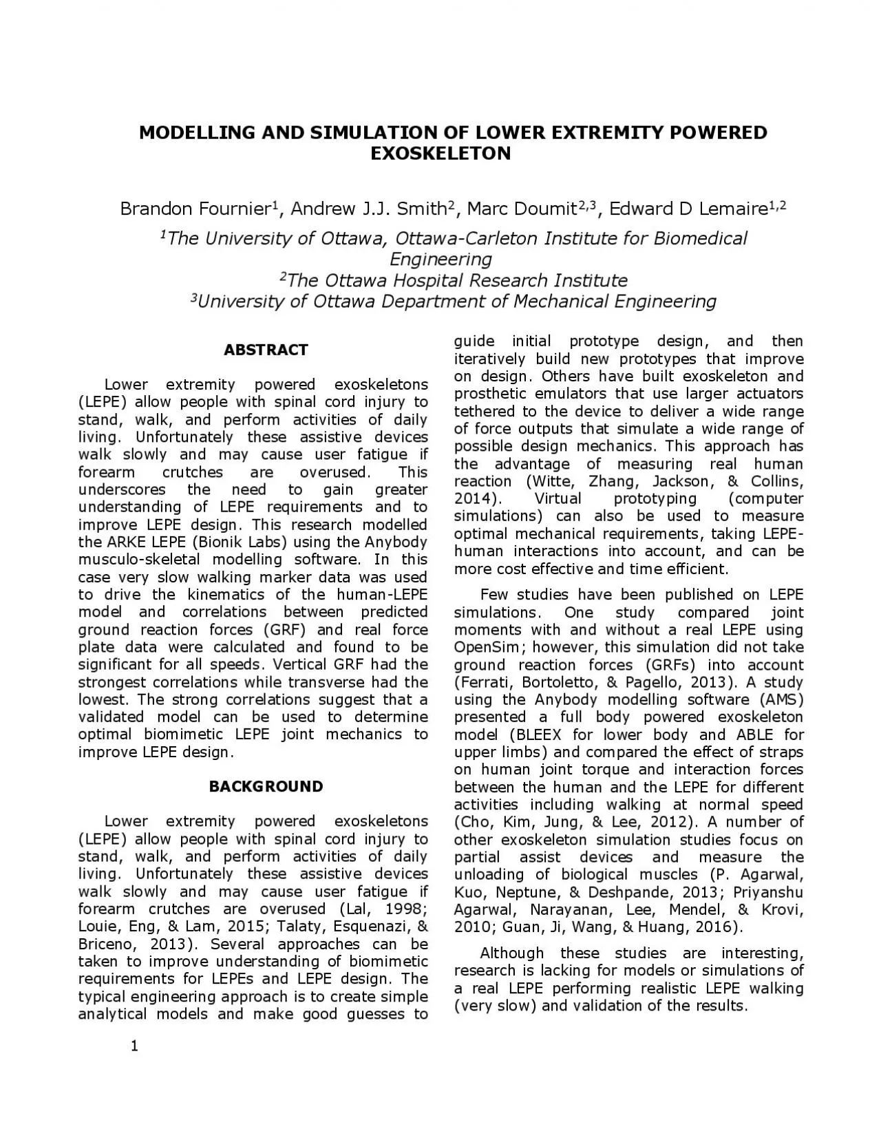 PDF-ARKE LEPE (Bionik Labs) using the Anybody musculo-skeletal modelling s