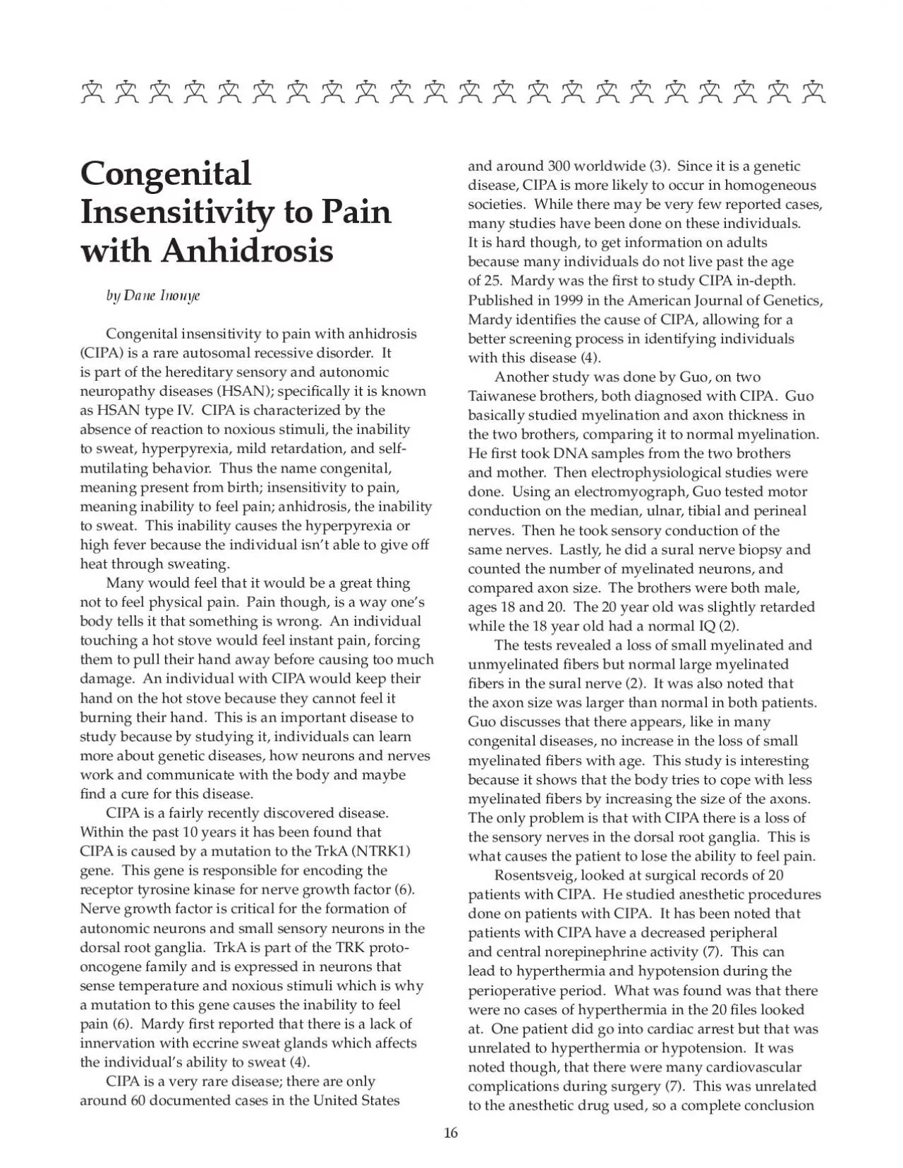 PDF-Congenital Insensitivity to Pain