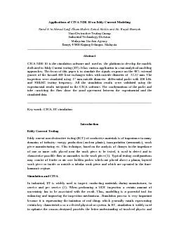 Applications of CIVA NDE 10 on Eddy Current Modeling  Nurul A