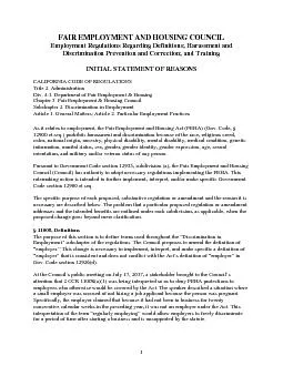 FAIR EMPLOYMENT AND HOUSING COUNCIL INITIAL STATEMENT OF REASONSCALIFO