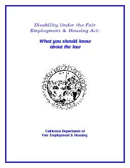 Disability Under the FairEmployment & Housing Act:What you should know