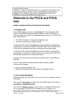 Mencap Membership Agreement - Model policies/procedures. POVA/POCA gui