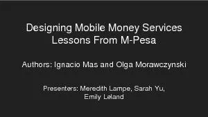 Designing Mobile Money Services