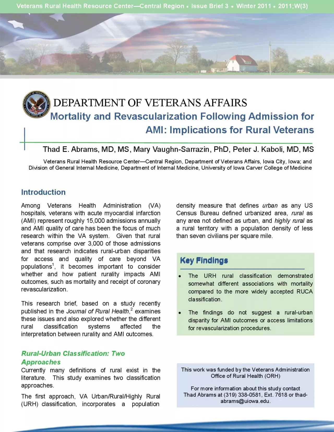 PDF-Veterans Rural Health Resource Center—Central Region Issue Brief