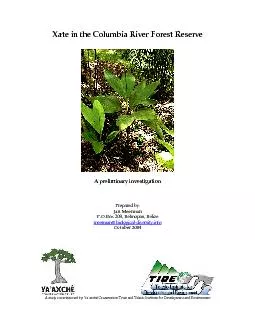 PDF-Xate in the Columbia River Forest Reserve