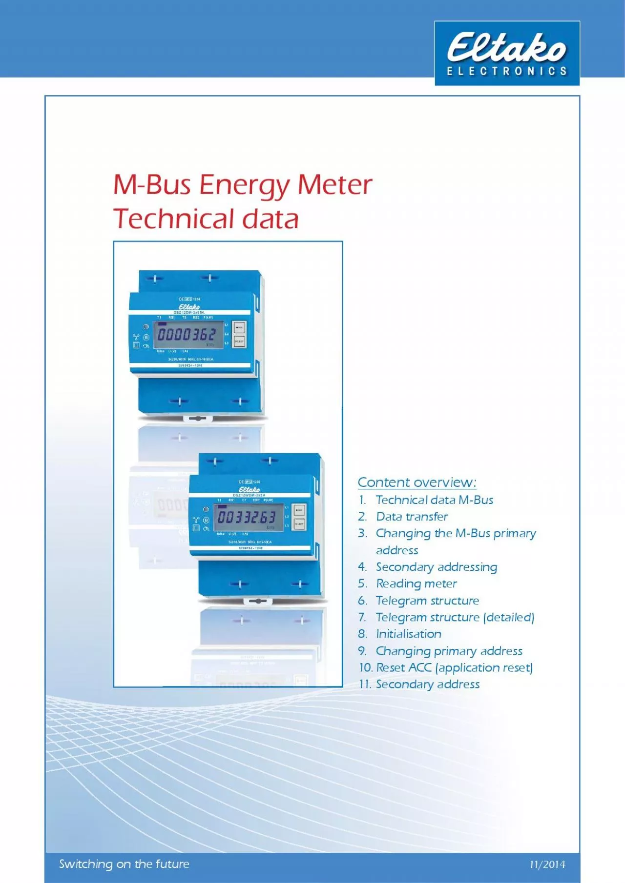 PDF-M-Bus Energy MeterTechnical data