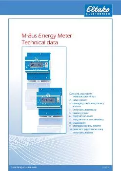 M-Bus Energy MeterTechnical data