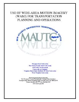 USE OF WIDEAREA MOTION IMAGERY (WAMI) FOR TRANSPORTATION PLANNING AND