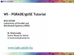 PGRADE/gUSE Tutorial