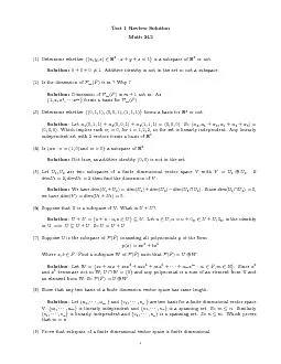 Test1ReviewSolutionMath342(1)Determinewhetherf(x;y;z)2R3:x+y+z=1gisasu