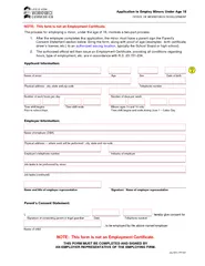 NOTE This form is not an Employment Certificate