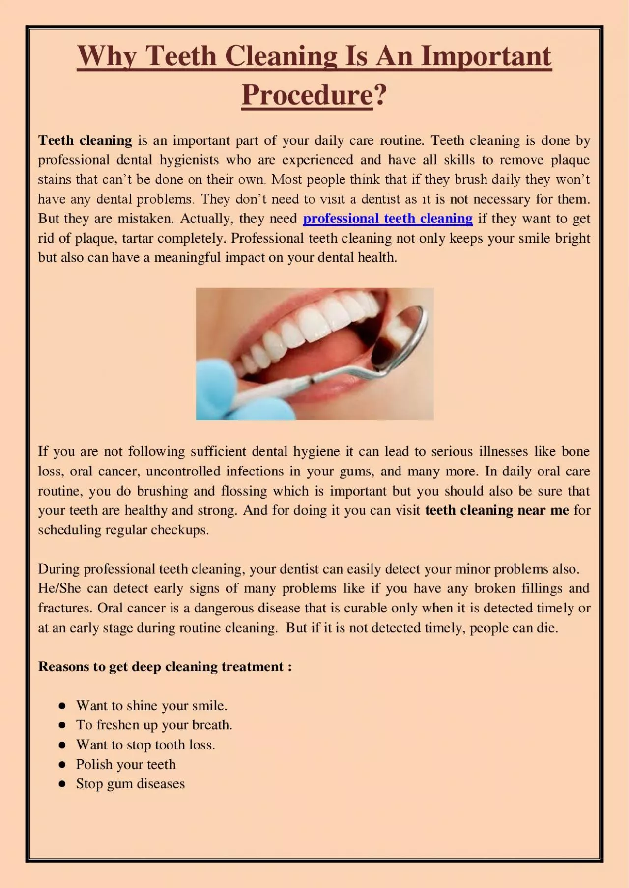 PDF-Why Teeth Cleaning Is An Important Procedure?