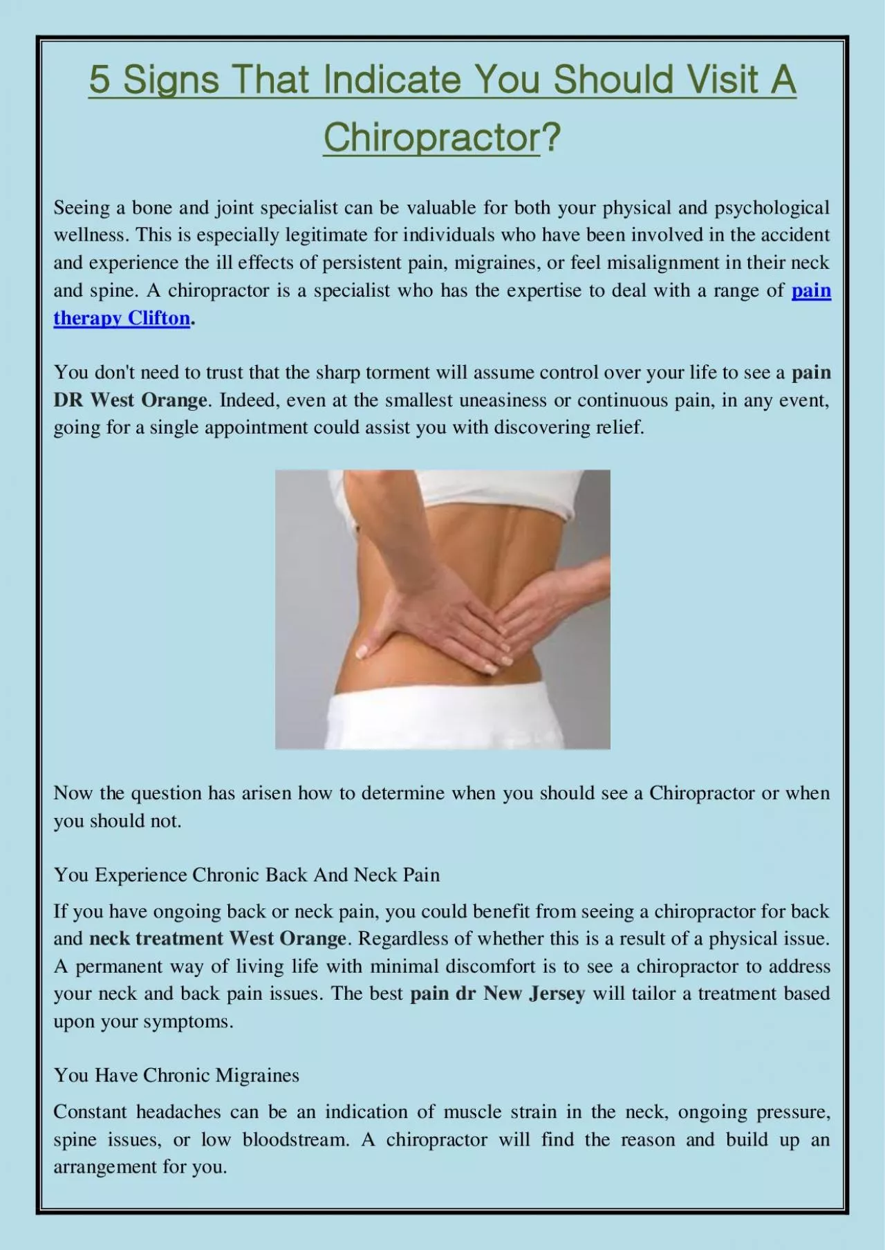 PDF-5 Signs That Indicate You Should Visit A Chiropractor?