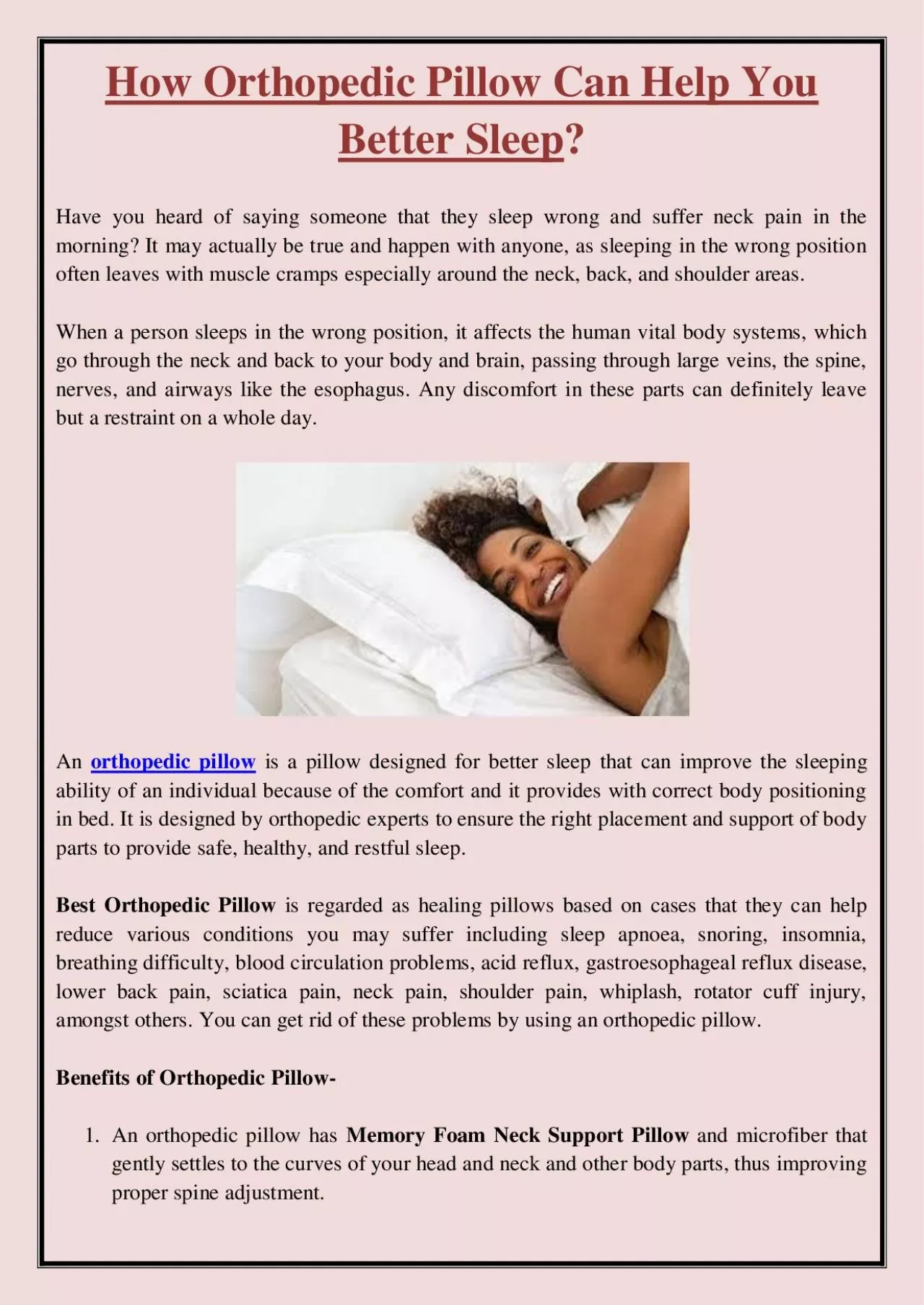 PDF-How Orthopedic Pillow Can Help You Better Sleep?