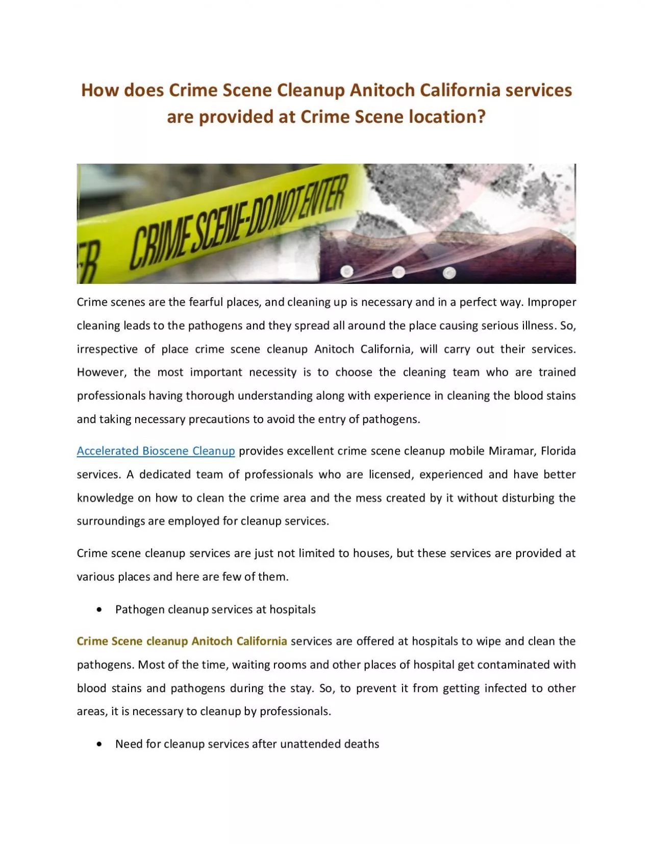 PDF-How does Crime Scene Cleanup Anitoch California services are provided at Crime Scene location?