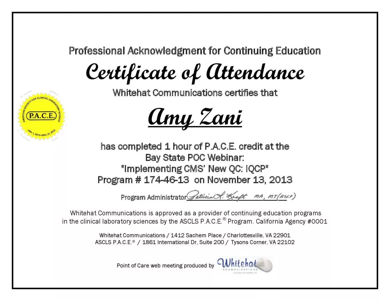 PDF-Professional Acknowledgment for Continuing Education