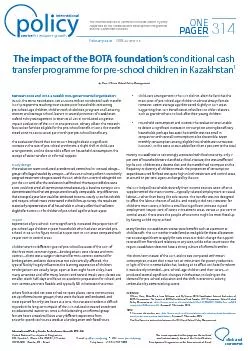 February 2016The impact of the BOTA foundation’s conditionalcash