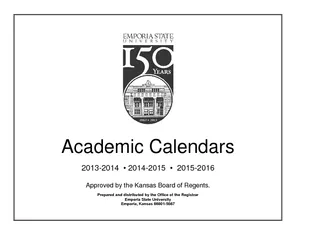 Academic Calendars         Approved by the Kansas Boar