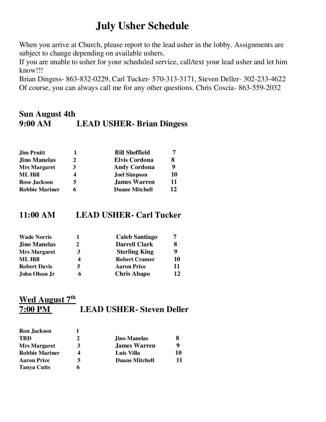 PDF-Usher Schedule