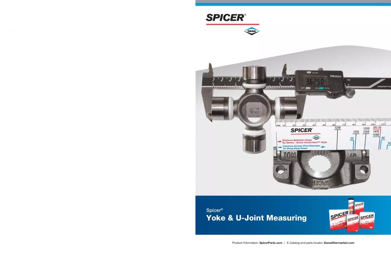 PDF-Poduct Information: SpicerParts.com | E-Catalog and parts locator: