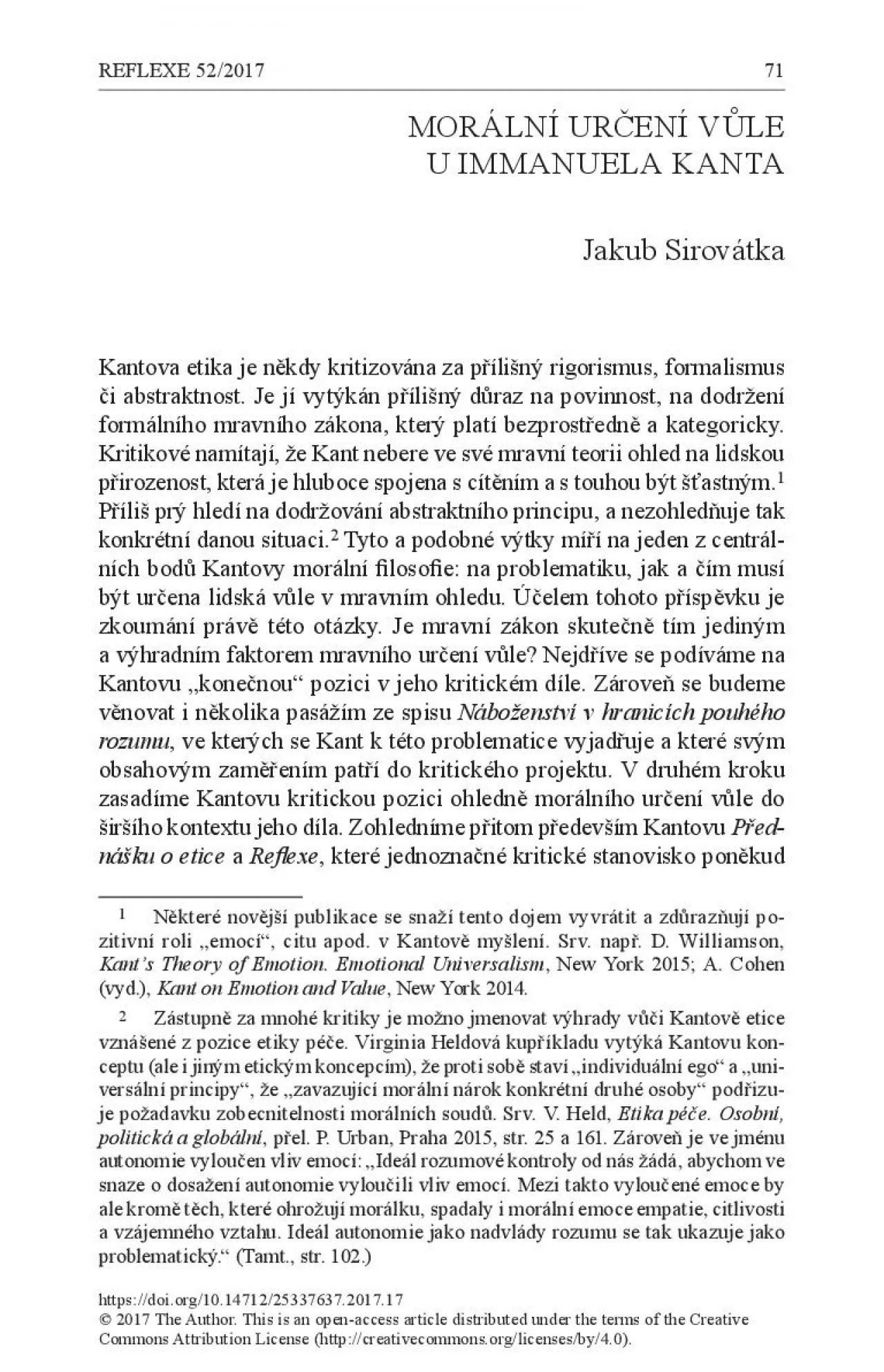 PDF-MORÁLNÍ URČENÍ VŮLEIMMANUELA KANTAJakub SirovátkaKantova etika j