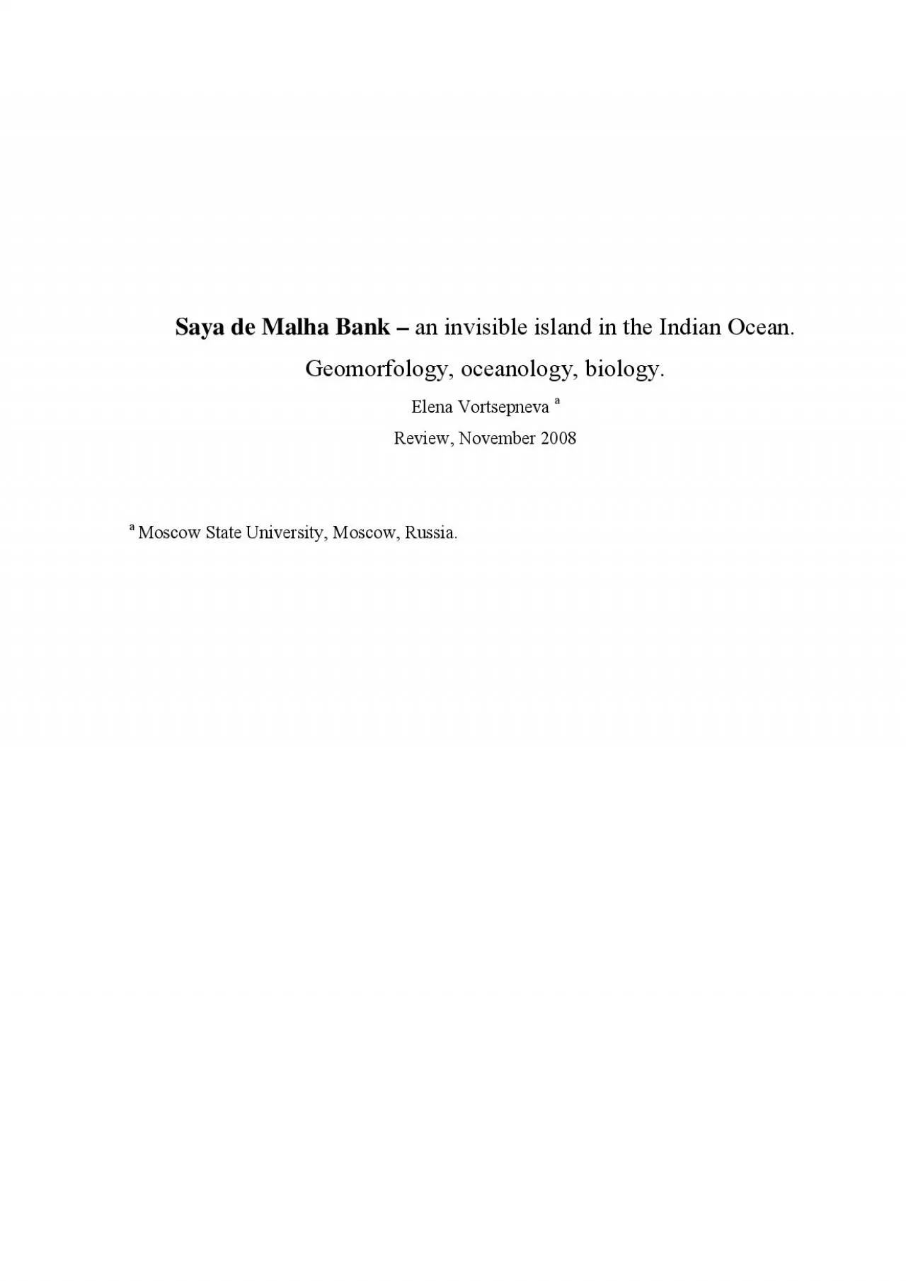 PDF-an invisible island in the Indian Ocean. Review, November 2008 Moscow