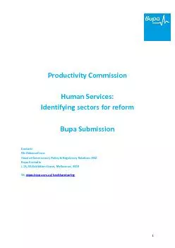 Productivity Commission  Human Services: Identifying sectors for refor