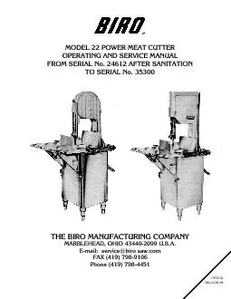 MODEL22POWERMEATCUTTEROPERATINGANDSERVICEMANUALFROMSERIALNo.24612AFTER