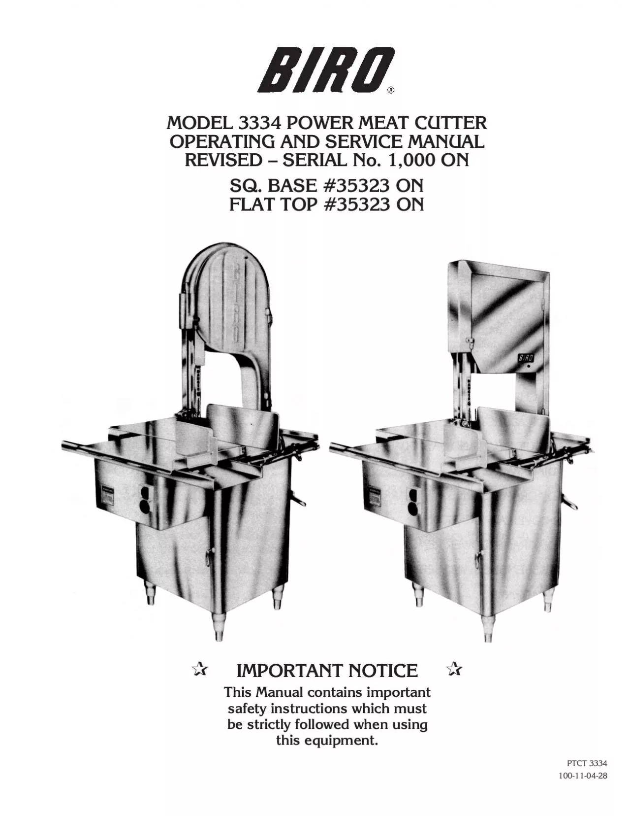 PDF-MODEL3334POWERMEATCUTTEROPERATINGANDSERVICEMANUALREVISED–SERIALNo