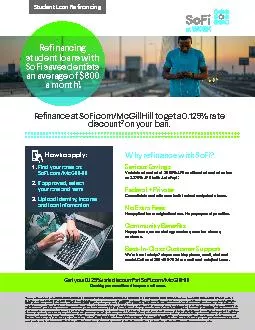 Why renance with SoFi? Serious Savings Variable rates start at 2.