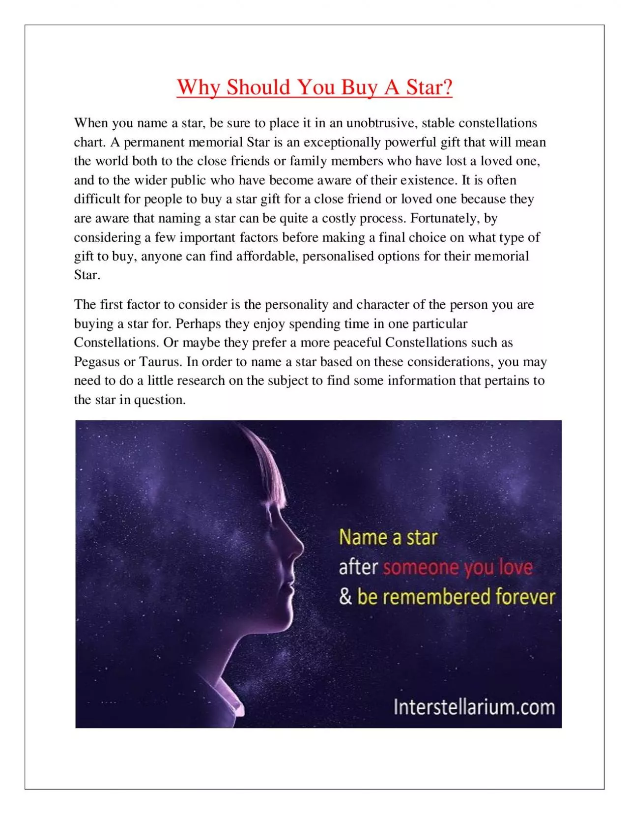 PDF-Interstellarium: Buy & Name A Star - Likely #1 Gift In The Universe