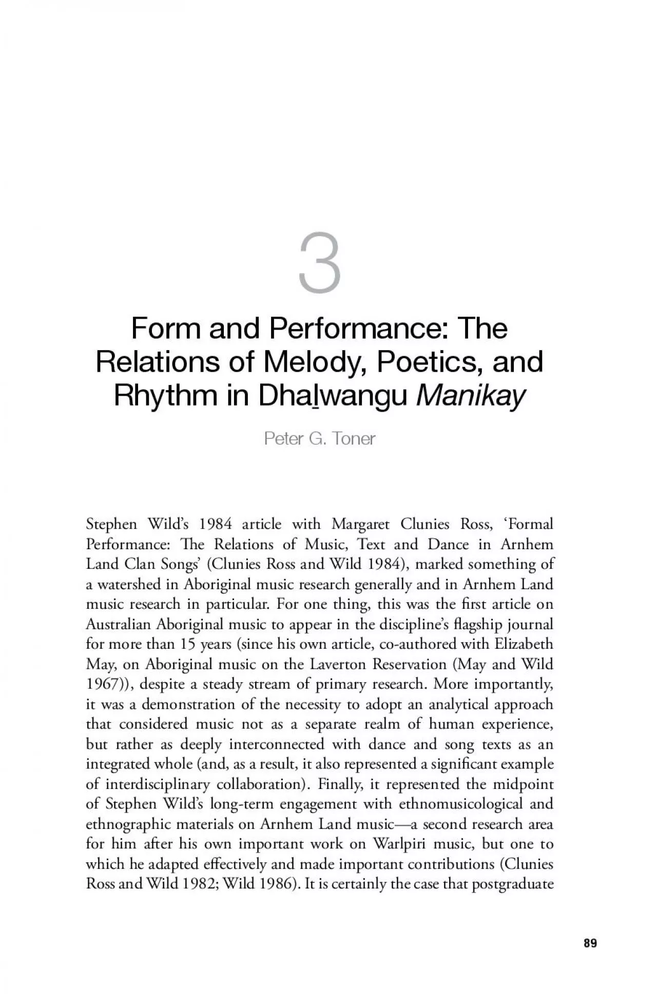 PDF-research on Arnhem Land music from the mid-1980s onward had to re