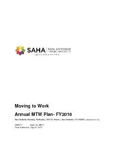 Moving to WorkAnnual MTW Plan- SanAntonioHousingAuthorityFloresSanAnto