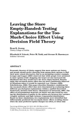 Leaving the Store EmptyHanded Testing Explanations fo